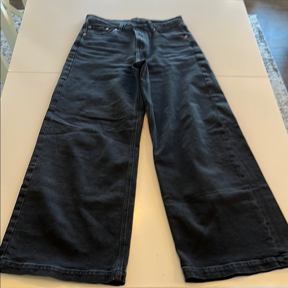 Gap Wide-Leg Black Denim Jeans